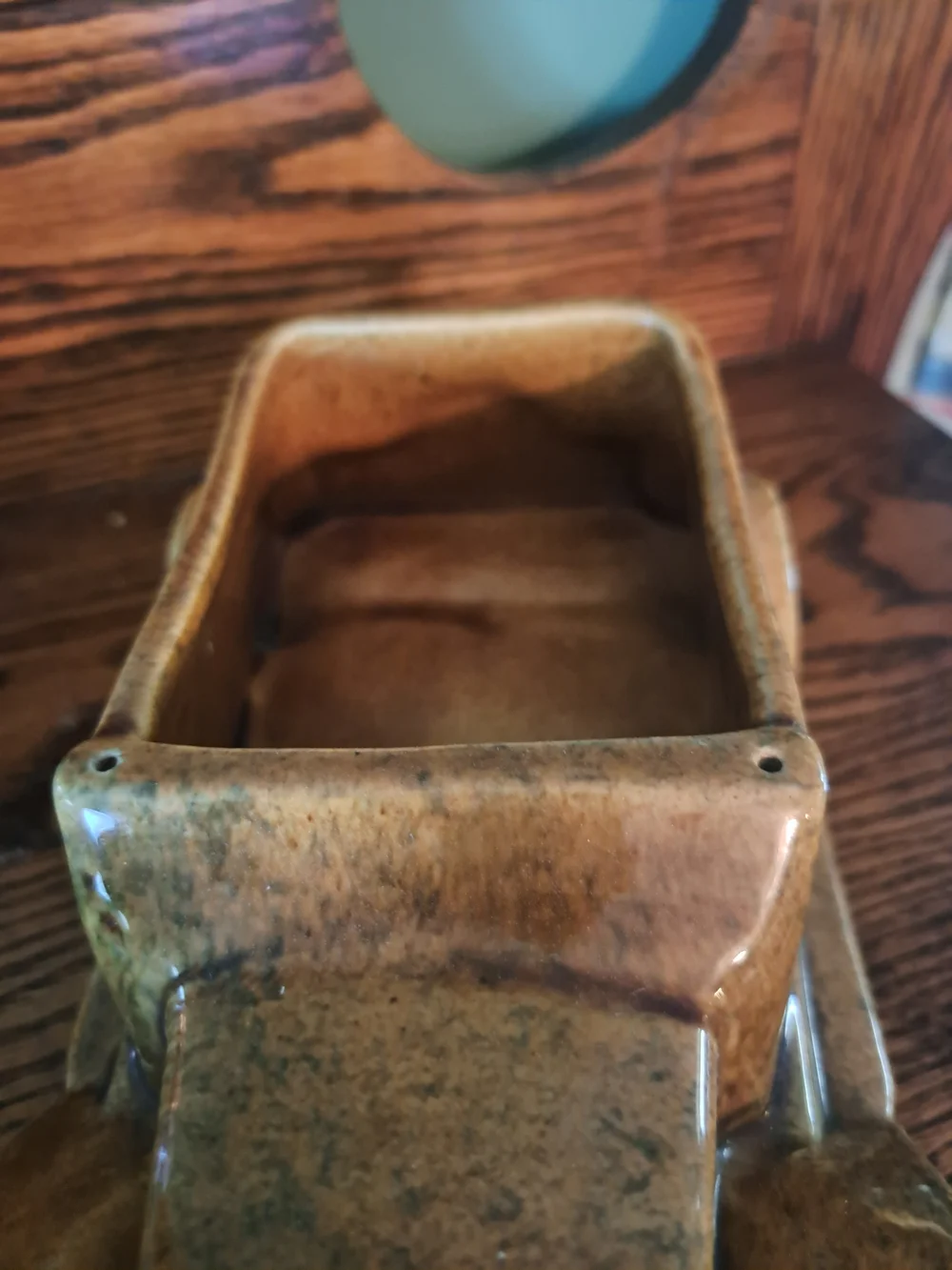 Vintage Haeger Pottery #276  Brown Car Planter Made In USA